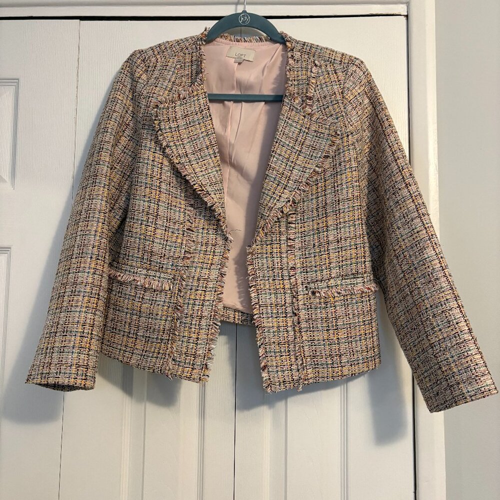 Loft Rainbow Fringe Blazer Size 8P